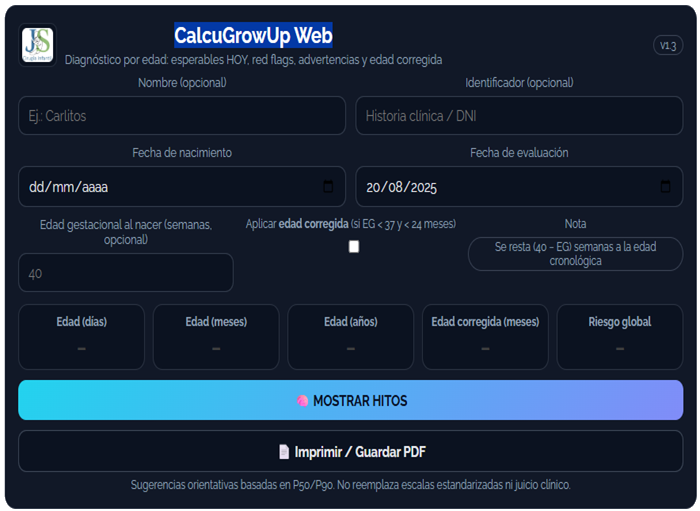 Software para calcular maduración psicomotriz