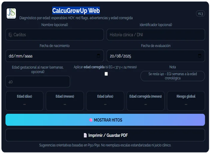 Software para calcular maduración psicomotriz