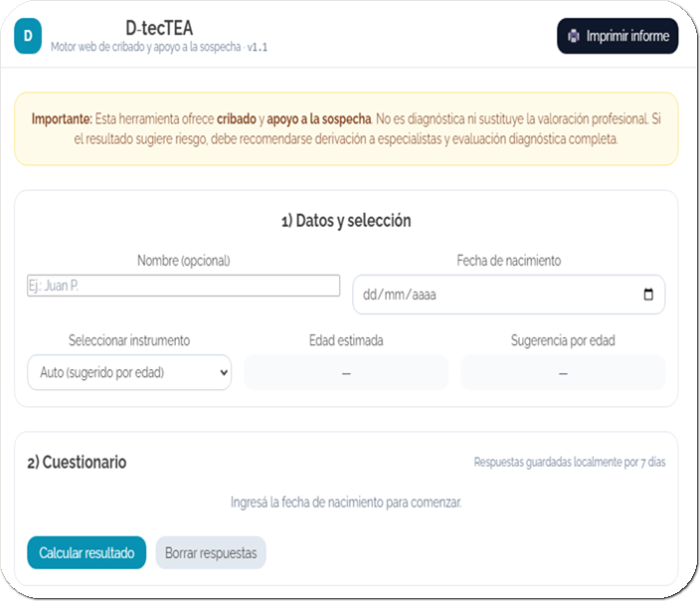 Software para calcular maduración psicomotriz